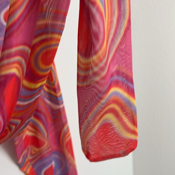 Psychedelic Full Cover Mesh Leggings Sz XL - Picture 3 of 4